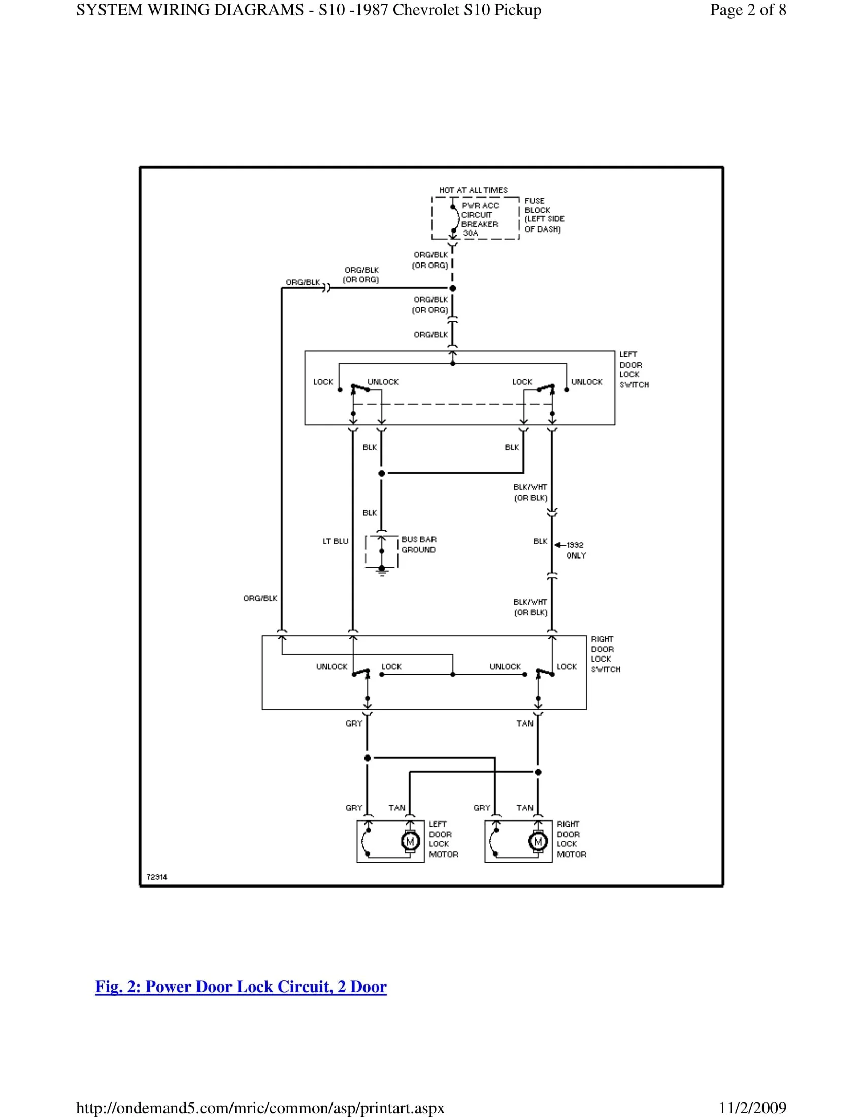1987 Chevrolet S 10 WIRING DIAGRAMS S10LIFE